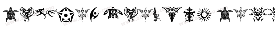Tribal Dragons Tattoo Designs字体转换